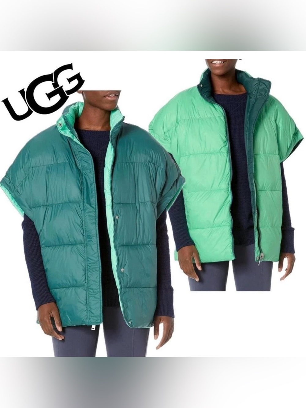 UGG Blue Sydnee Reversible Puffer Vest